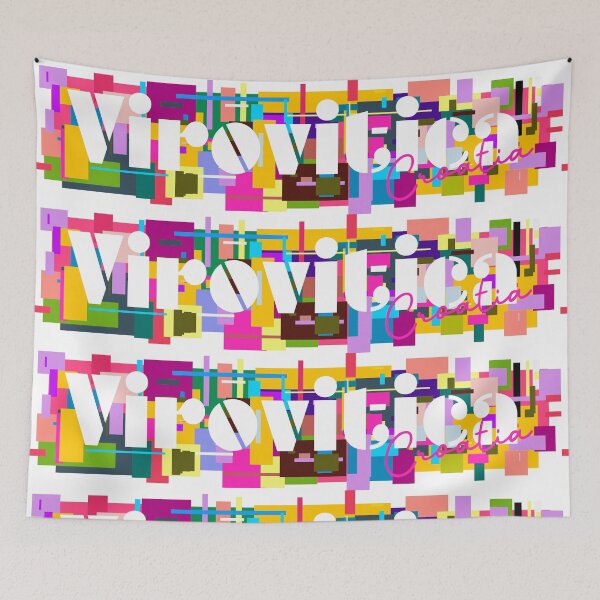 Item preview, Virovitica, Croatia, Vibrant Abstract City Typography Art designed and sold by Wanderful-roads.