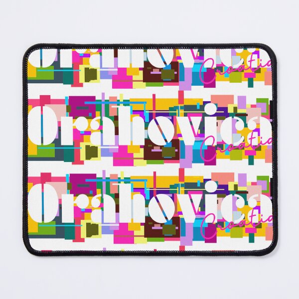 Item preview, Orahovica, Croatia, Vibrant Abstract City Typography Art designed and sold by Wanderful-roads.