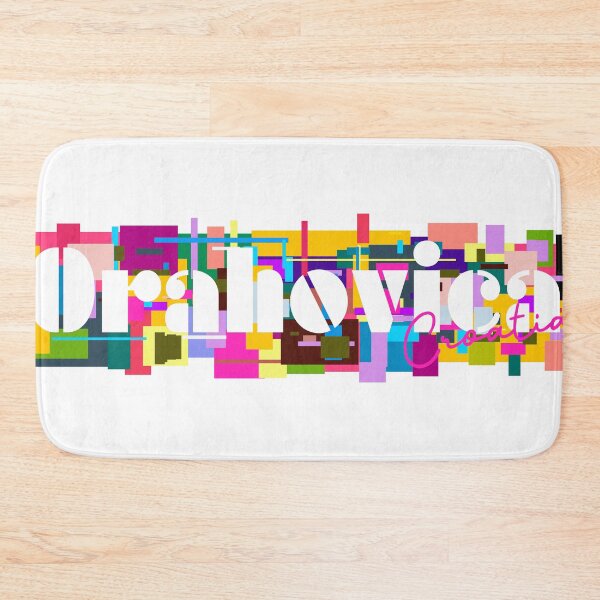 Item preview, Orahovica, Croatia, Vibrant Abstract City Typography Art designed and sold by Wanderful-roads.
