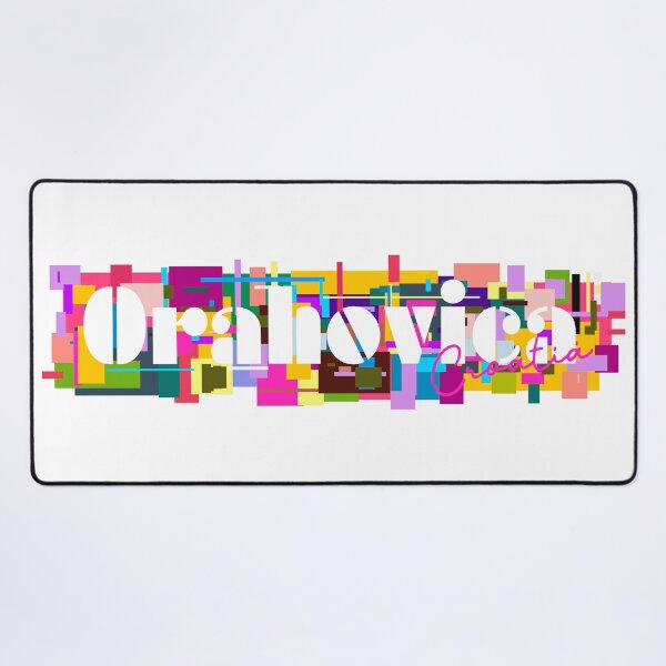 Item preview, Orahovica, Croatia, Vibrant Abstract City Typography Art designed and sold by Wanderful-roads.