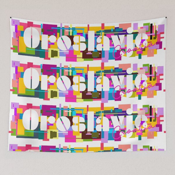 Item preview, Oroslavje, Croatia, Vibrant Abstract City Typography Art designed and sold by Wanderful-roads.