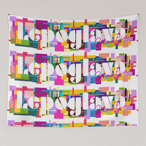 Item preview, Lepoglava, Croatia, Vibrant Abstract City Typography Art designed and sold by Wanderful-roads.