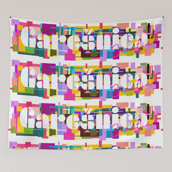 Item preview, Garešnica, Croatia, Vibrant Abstract City Typography Art designed and sold by Wanderful-roads.