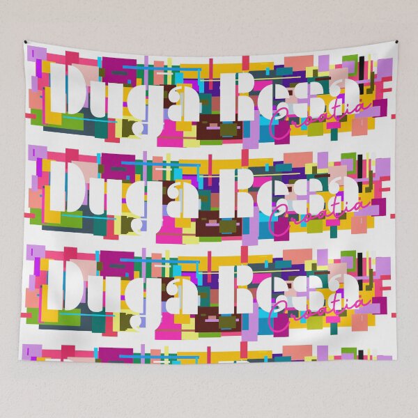 Item preview, Duga Resa, Croatia, Vibrant Abstract City Typography Art designed and sold by Wanderful-roads.