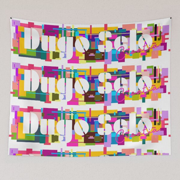 Item preview, Dugo Selo, Croatia, Vibrant Abstract City Typography Art designed and sold by Wanderful-roads.