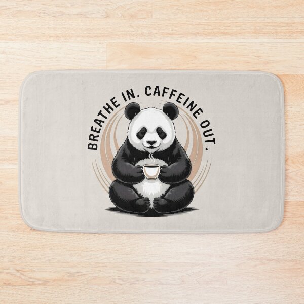 Item preview, Japandi-Style Panda Relaxing with White Mug and Gentle Humor designed and sold by SplashTastic.
