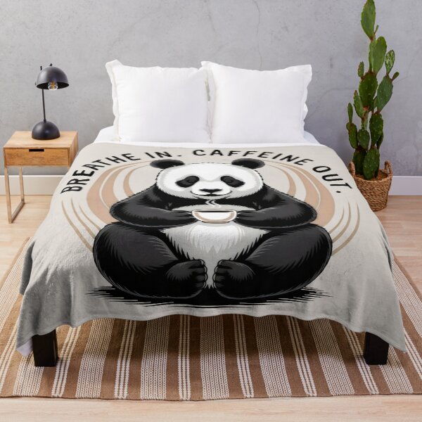 Item preview, Japandi-Style Panda Relaxing with White Mug and Gentle Humor designed and sold by SplashTastic.