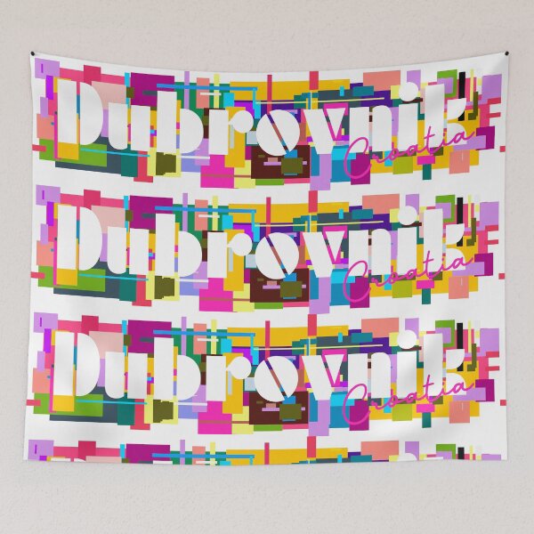 Item preview, Dubrovnik, Croatia, Vibrant Abstract City Typography Art designed and sold by Wanderful-roads.
