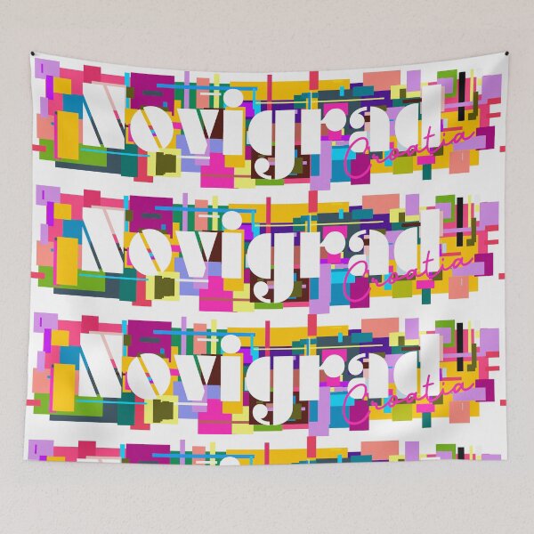 Item preview, Novigrad, Croatia, Croatia, Vibrant Abstract City Typography Art designed and sold by Wanderful-roads.