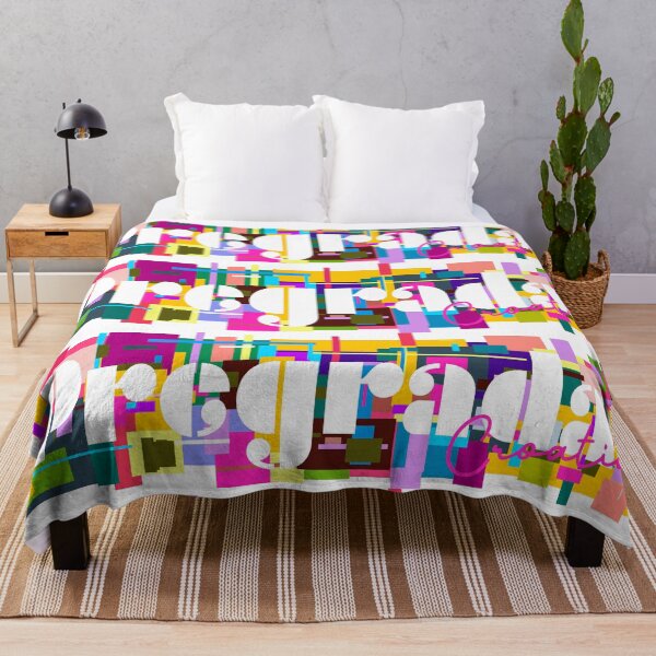 Item preview, Pregrada, Croatia, Vibrant Abstract City Typography Art designed and sold by Wanderful-roads.