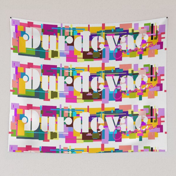 Item preview, Đurđevac, Croatia, Vibrant Abstract City Typography Art designed and sold by Wanderful-roads.