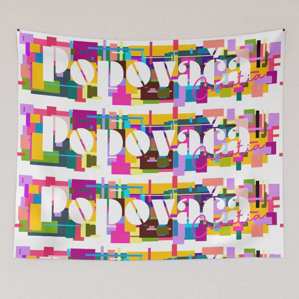 Item preview, Popovača, Croatia, Vibrant Abstract City Typography Art designed and sold by Wanderful-roads.