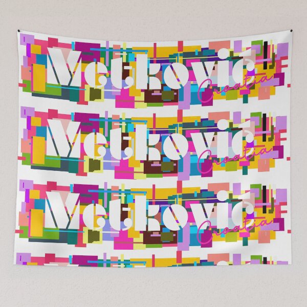 Item preview, Metković, Croatia, Vibrant Abstract City Typography Art designed and sold by Wanderful-roads.