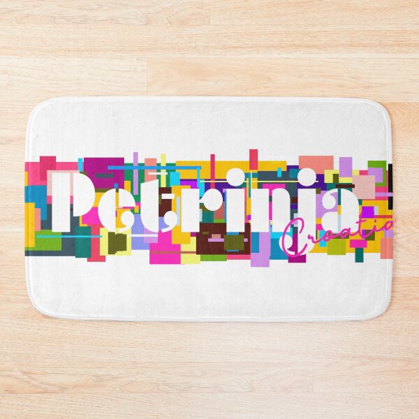 Item preview, Petrinja, Croatia, Vibrant Abstract City Typography Art designed and sold by Wanderful-roads.