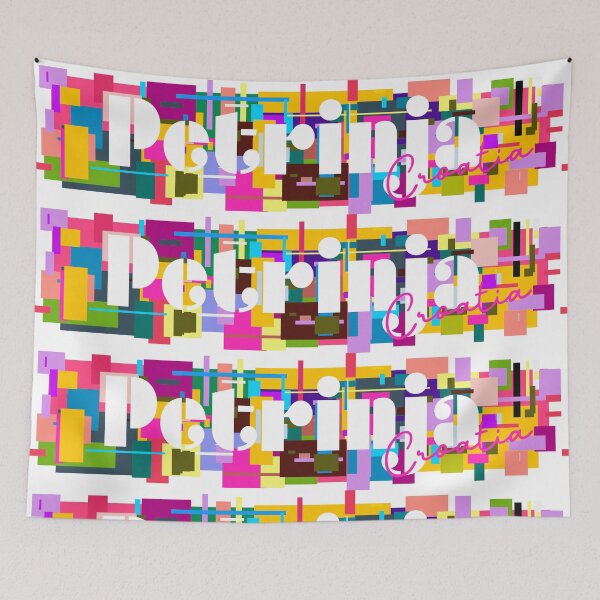 Item preview, Petrinja, Croatia, Vibrant Abstract City Typography Art designed and sold by Wanderful-roads.