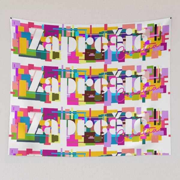 Item preview, Zaprešić, Croatia, Vibrant Abstract City Typography Art designed and sold by Wanderful-roads.