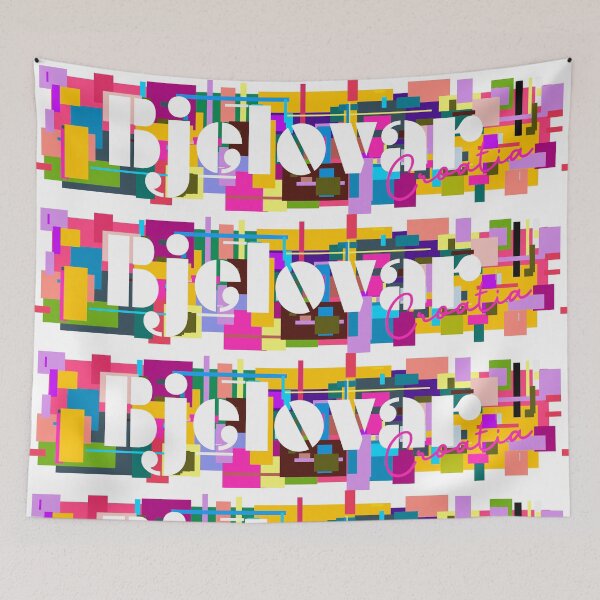 Item preview, Bjelovar, Croatia, Vibrant Abstract City Typography Art designed and sold by Wanderful-roads.