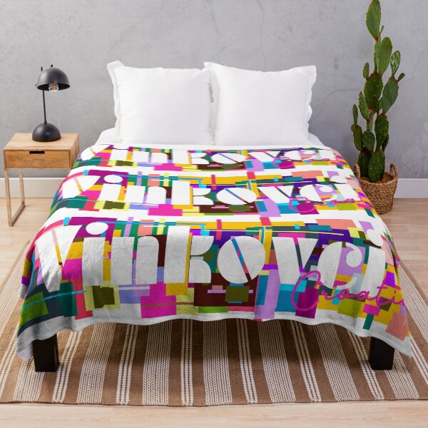 Item preview, Vinkovci, Croatia, Vibrant Abstract City Typography Art designed and sold by Wanderful-roads.