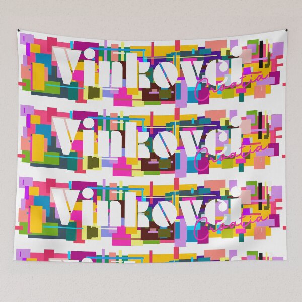 Item preview, Vinkovci, Croatia, Vibrant Abstract City Typography Art designed and sold by Wanderful-roads.