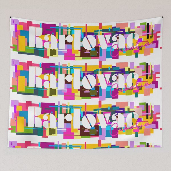 Item preview, Karlovac, Croatia, Vibrant Abstract City Typography Art designed and sold by Wanderful-roads.