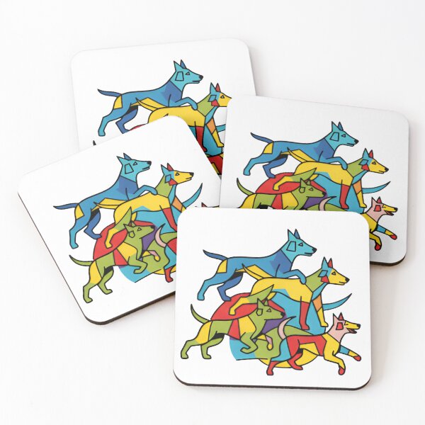 Item preview, Colorful Picasso Dog Pile | Cubist Geometric Art Abstraction designed and sold by Sitred123.
