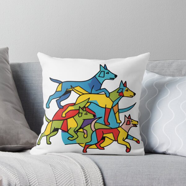 Artikelvorschau, Farbenfroher Picasso-Hundehaufen | Kubistische geometrische Kunstabstraktion entworfen und verkauft von Sitred123.