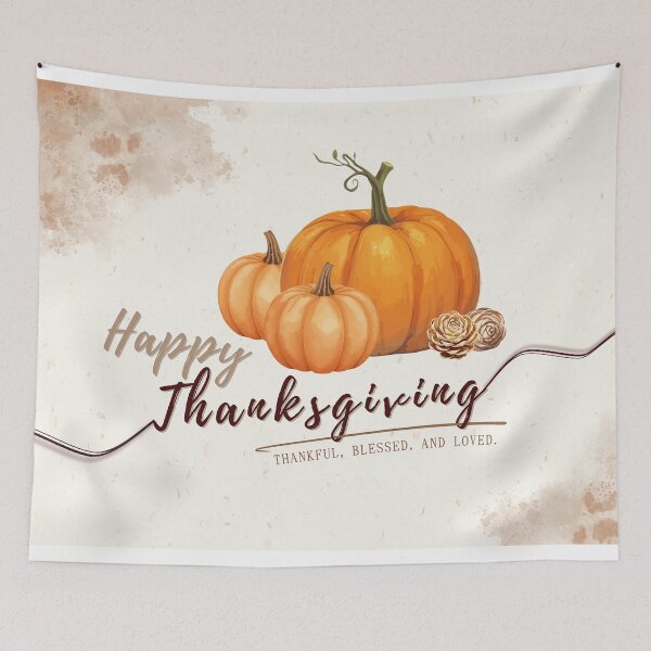Item preview, Happy Thanksgiving Pumpkin Art | Cozy Autumn Wall Print & Puzzle Gift designed and sold by RiendeersDEAR.