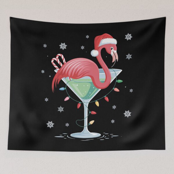 Item preview, Pink Flamingo Drinking Cocktail Santa Hat Christmas Lights designed and sold by Bandikonsalez.
