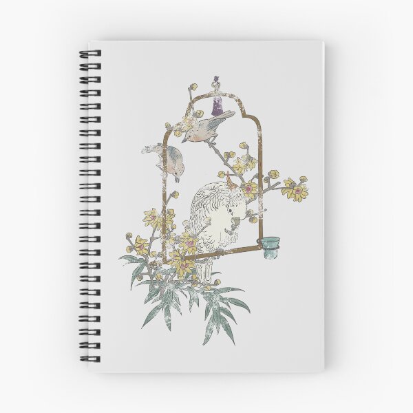 Item preview, Retro Bloom – Avian Gathering | Kacho-ga Inspired Parrot & Plum Design designed and sold by tokomoroJP.