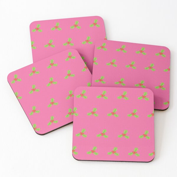 Item preview, The cute holly on leaf the pink background designed and sold by Figaro-17.