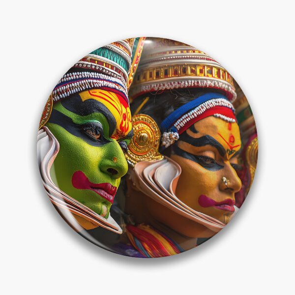 Item preview, Vibrant Kathakali Performers in Colorful Attire designed and sold by Artessie.