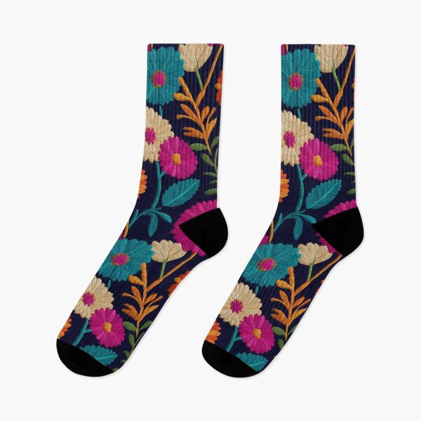 Item preview, Bold Flourishing Floral Embroidered Pattern For Boho Decor designed and sold by RoyalStarsPatts.
