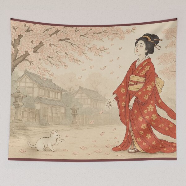 Item preview, Crimson Elegance Under the Blossoms designed and sold by ポチDX.