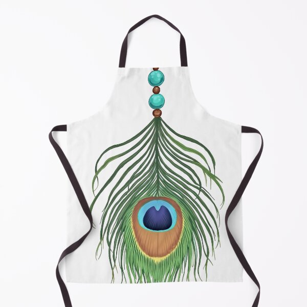 Item preview, Peacock Feather Charm with Turquoise Beads designed and sold by Hen-C-Art.