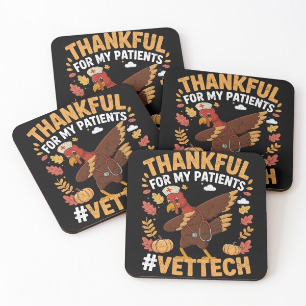Item preview, Thankful for My Patients Vet Tech Funny Thanksgiving Turkey Design designed and sold by FreshVibe Prints.