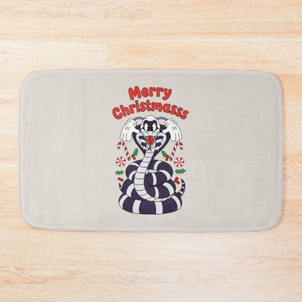Item preview, Blue Cobra in Festive Pose with Red Accents and Holiday Cheer designed and sold by SplashTastic.