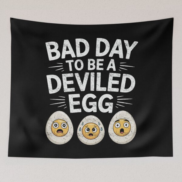 Item preview, Bad Day to Be a Deviled Egg Funny Thanksgiving Food Humor Design designed and sold by FreshVibe Prints.