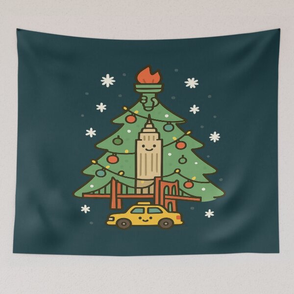 Item preview, New York Landmark Christmas Tree: Holiday Lights in the City designed and sold by Globalcitytees.