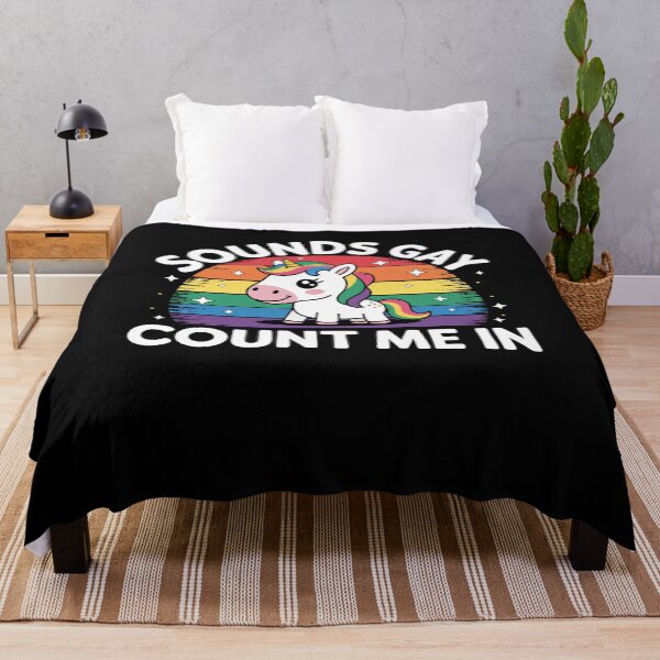 Item preview, Sounds Gay Count Me In Unicorn Rainbow Flag LGBT Gay Pride  designed and sold by JonGogue.