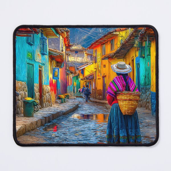 Item preview, Colorful Streets of a Peruvian Village at Twilight designed and sold by Artessie.