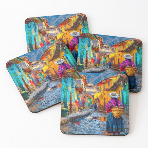 Item preview, Colorful Streets of a Peruvian Village at Twilight designed and sold by Artessie.