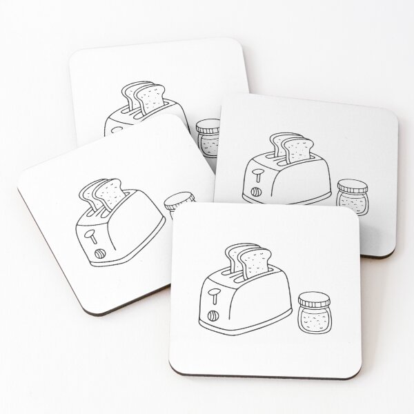 Item preview, A toaster with popped toast beside a jam bottle designed and sold by rasagamastore.