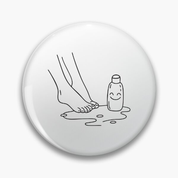 Item preview, A toe resting near a spilled lotion bottle on the floor designed and sold by rasagamastore.