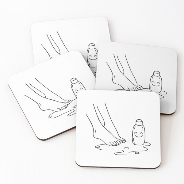 Item preview, A toe resting near a spilled lotion bottle on the floor designed and sold by rasagamastore.