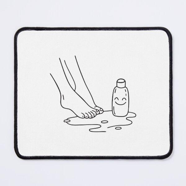 Item preview, A toe resting near a spilled lotion bottle on the floor designed and sold by rasagamastore.