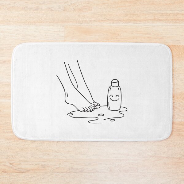 Item preview, A toe resting near a spilled lotion bottle on the floor designed and sold by rasagamastore.