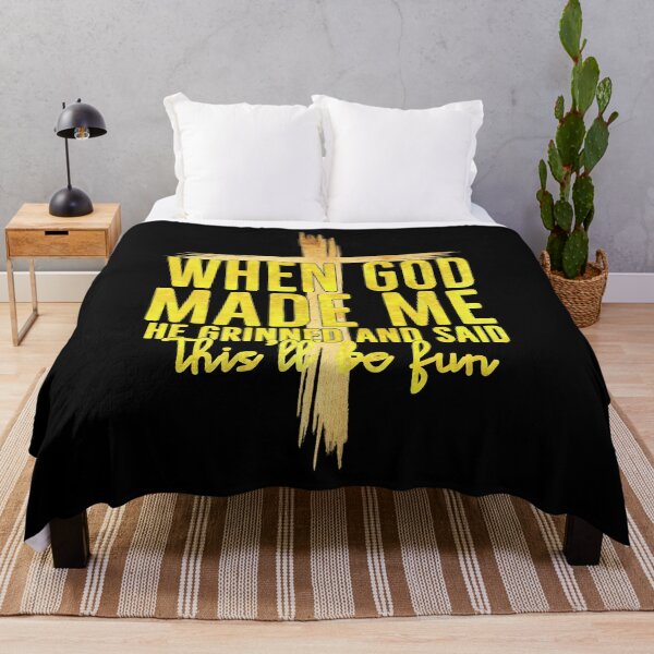 Item preview, When God Made Me He Grinned and Said This’ll Be Fun - Bold Yellow Quote Design designed and sold by LashondaGreen89.