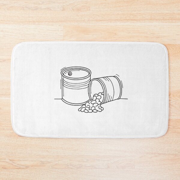 Item preview, Tins beside spilled beans from tin on the table designed and sold by rasagamastore.