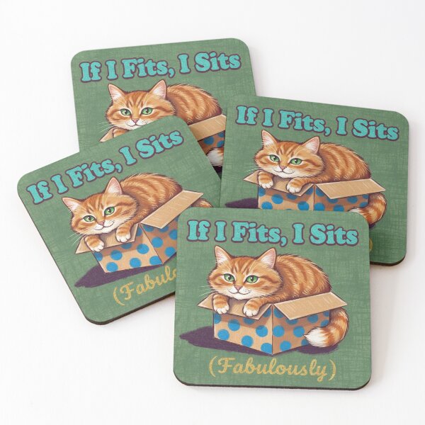 Item preview, If I Fits, I Sits (Fabulously) Funny Cat Box Meme Design designed and sold by Ankkkita.