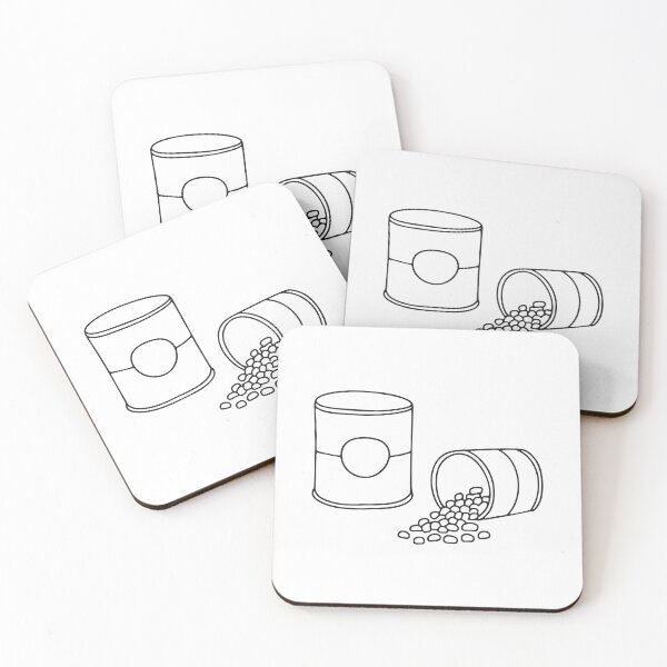 Item preview, Tins beside spilled from tin beans near stove designed and sold by rasagamastore.